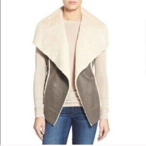 Chelsea28 Faux fur and Suede Vest - Womens Jacket - Womens Vest - Brown Vest